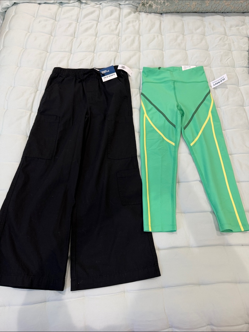 Old Navy Kids Black Wide-Leg Cargo Pants & Workout leggings
